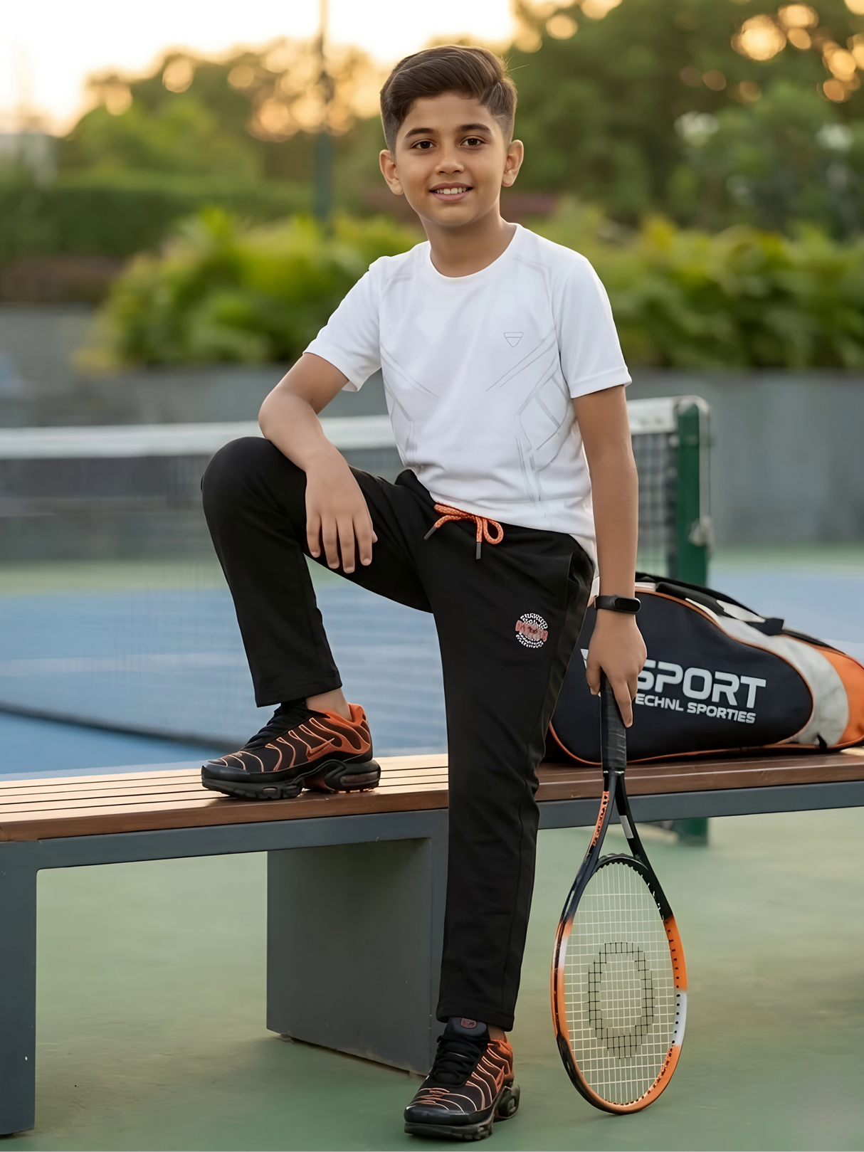 Boys' Athletic Performance Track Pants - Black.