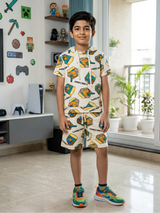 Boys Minecraft Inspired Hooded Co-ord Set - Cream
