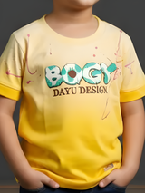 Boys' Yellow Ombre "BOGY" Graphic T-Shirt