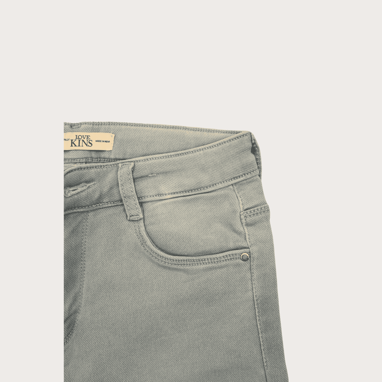 Girls Casual Plain Jeans Shorts Fixed Waist - Sky Blue
