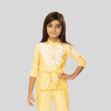 Girls Traditional 3/4th Sleeves Pant Set - Yellow