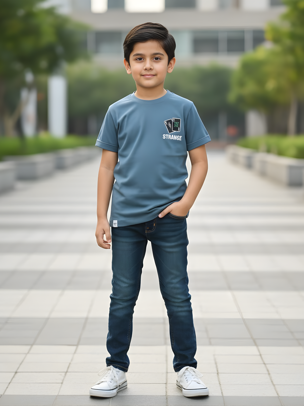 Boys' "Strange" Playing Card Graphic T-Shirt