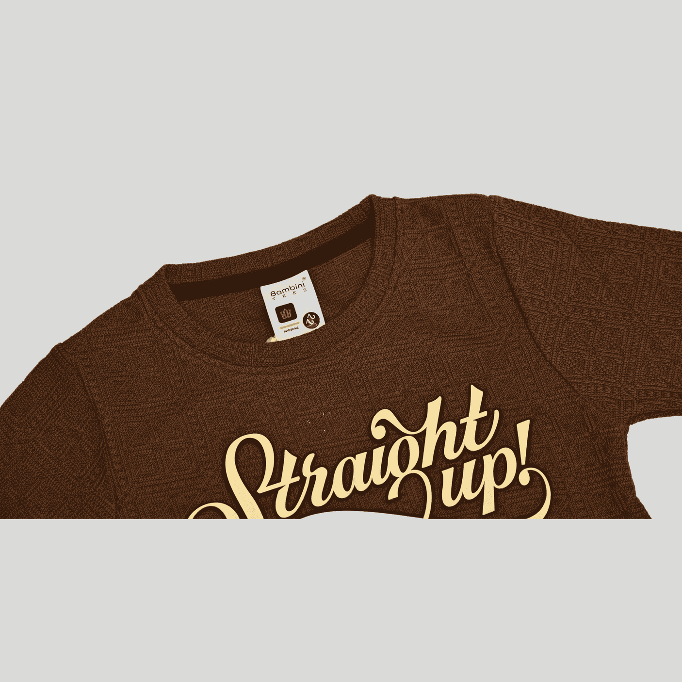 Boys Casual Full Sleeves Printed Round Neck T-Shirt - Brown