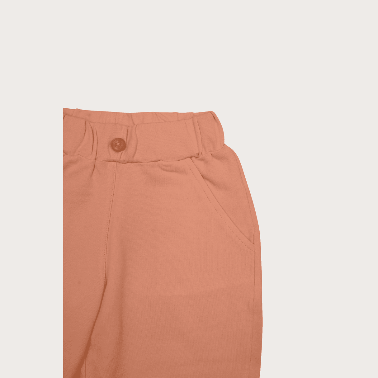 Girls Leisure Plain Rib Waist Track Pant With Rib  - Pink