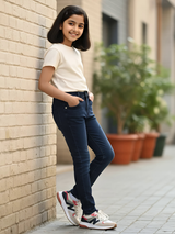 Girls' Classic Dark Wash Slim Fit Denim Jeans