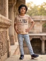 Boys Brown Graphic Print Cotton T-Shirt