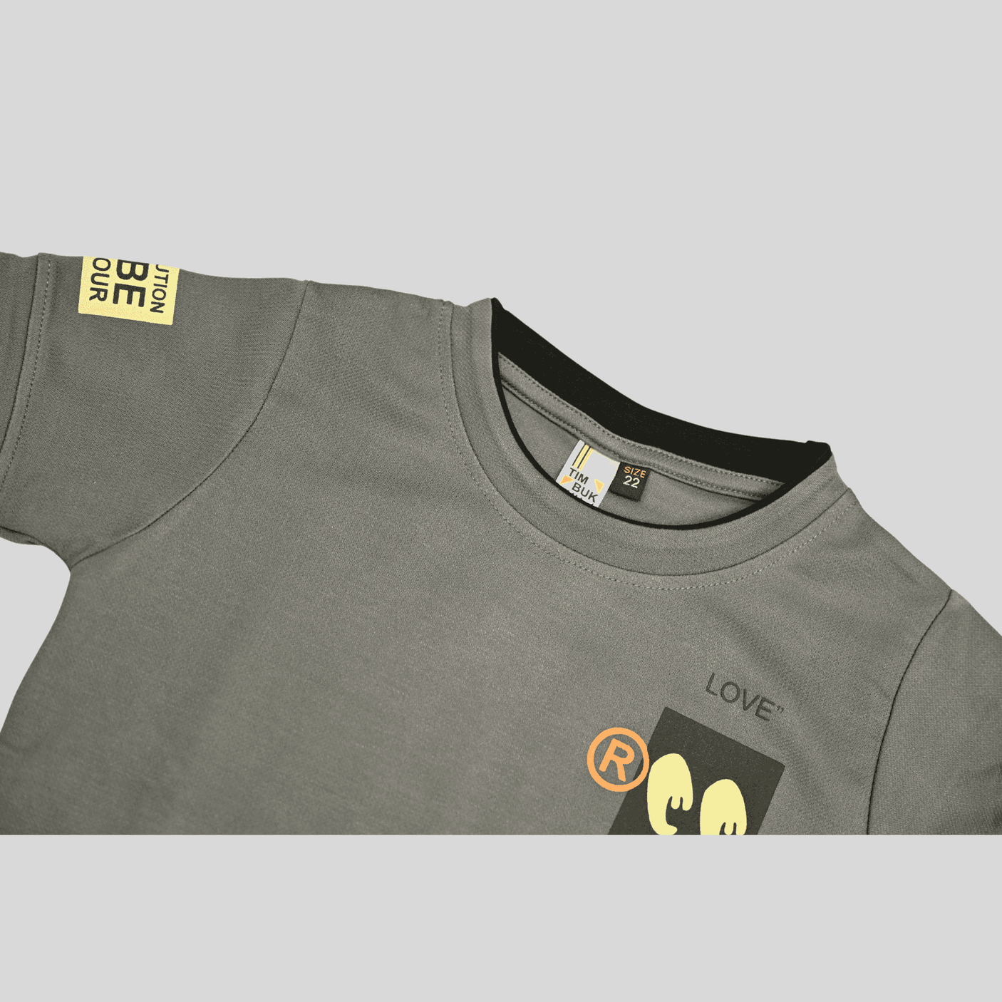 Boys Casual Half Sleeves Printed Round Neck T-Shirt - Grey