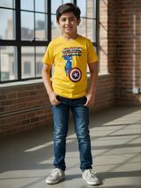 Kids' Marvel Captain America Action T-Shirt - Bright Yellow.