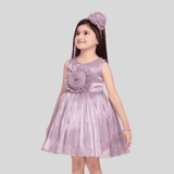 Girls Party Regular Party Frock with work - Purple