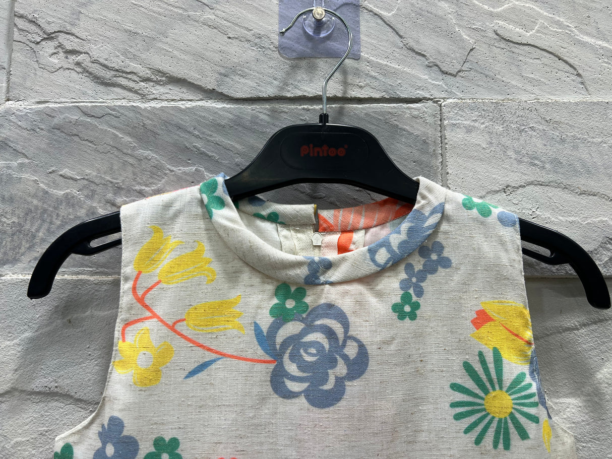Girls Sleeveless Floral Cotton Dress – Summer Casual Wear