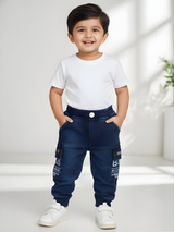 Boys Stylish Blue Cargo Jogger Jeans
