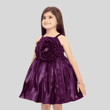 Girls Party Regular Party Frock with work - Purple