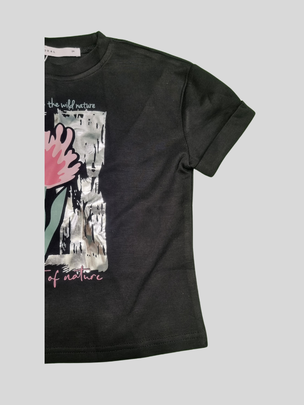 Girls' Floral Graphic T-Shirt – "Spirit of Nature" Design (2 Color Options)