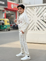 Boys' Cream Hoodie Cordinated Sets