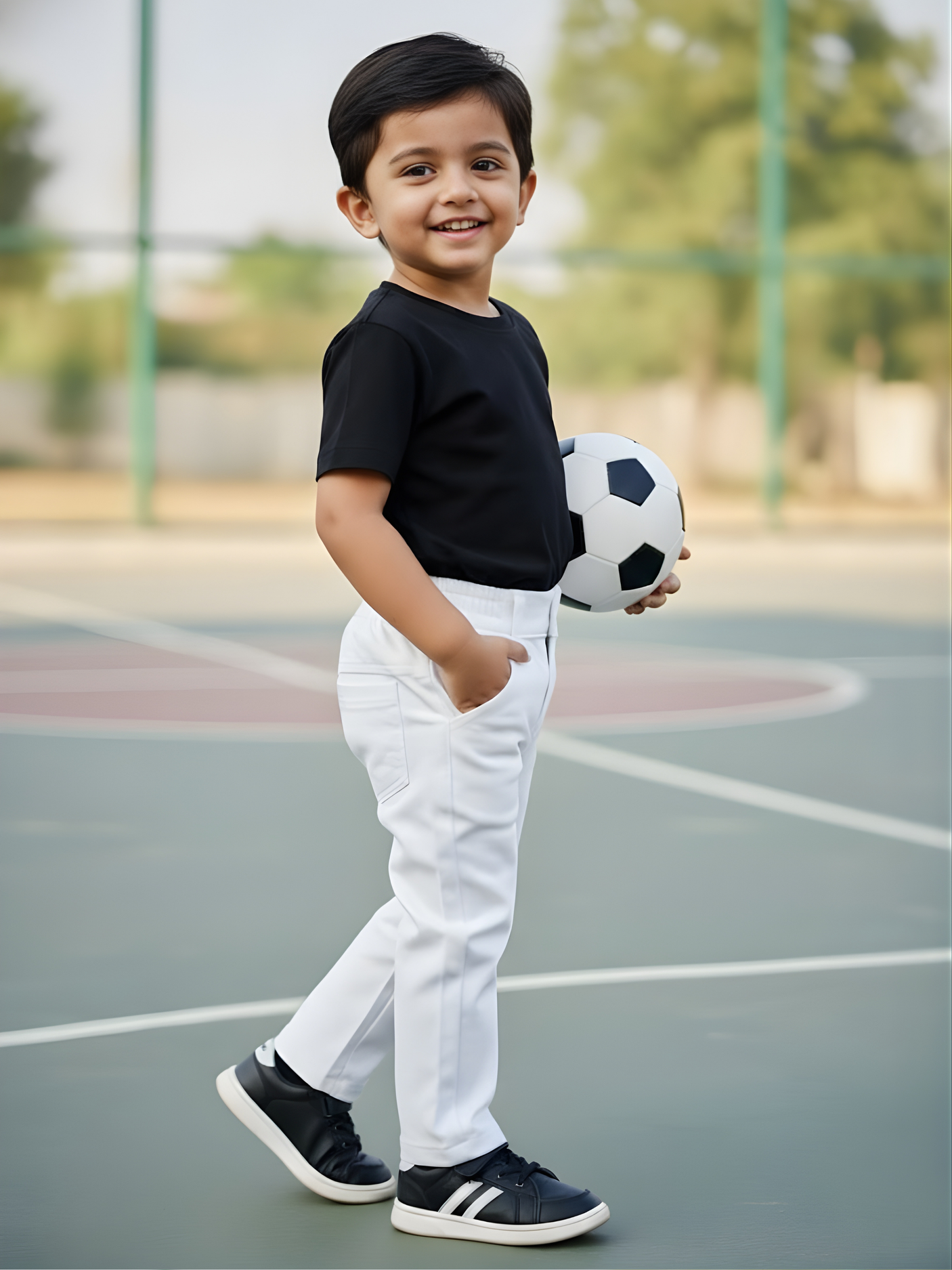 Boys' Premium White Semi-Stretchable Twill Jeans Regular Fit