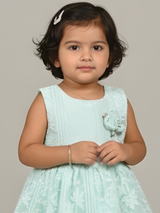 Mint Green Floral Lace Party Dress