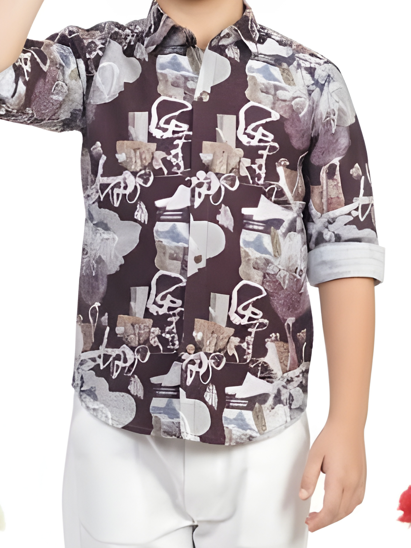 Boys' Printed Casual Shirt and Trouser Set