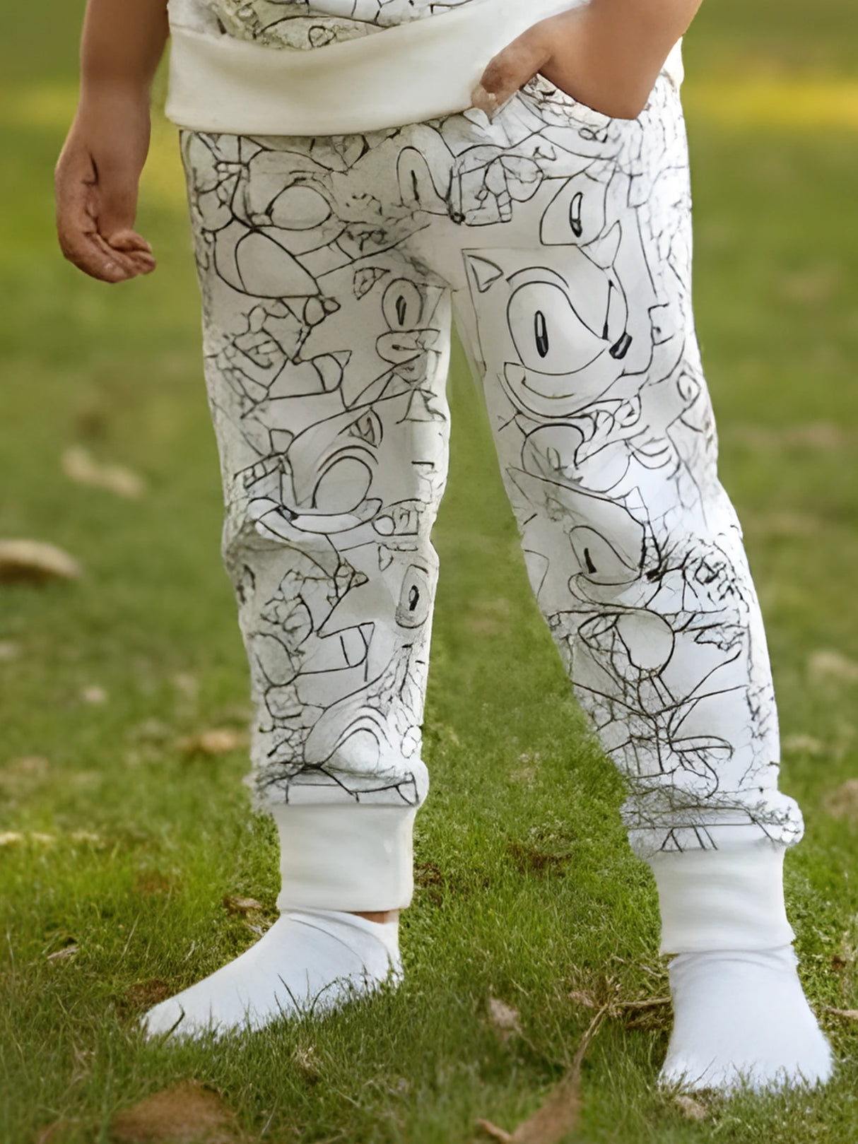 Boys' Sonic Sketch Co-ord Set – White