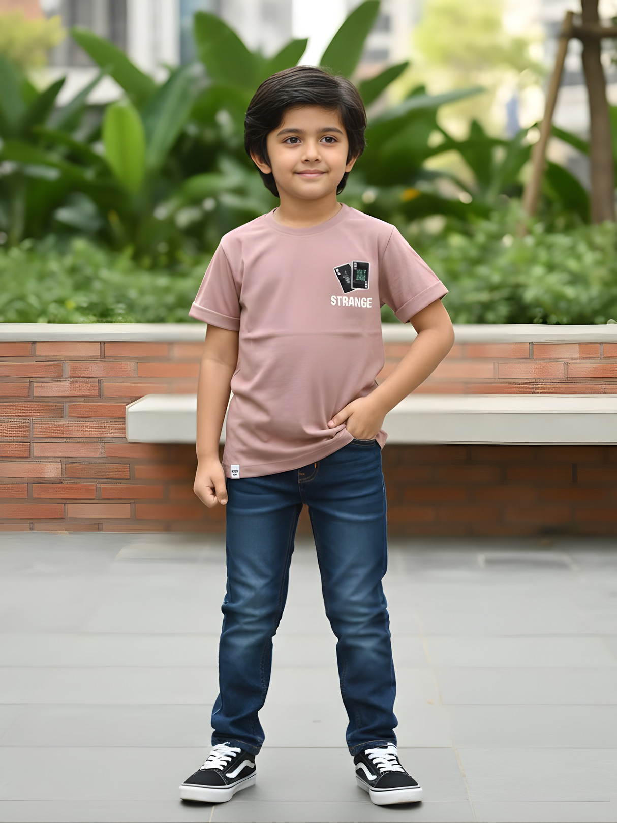 Boys' Peach Graphic T-Shirt - STRANGE Edition