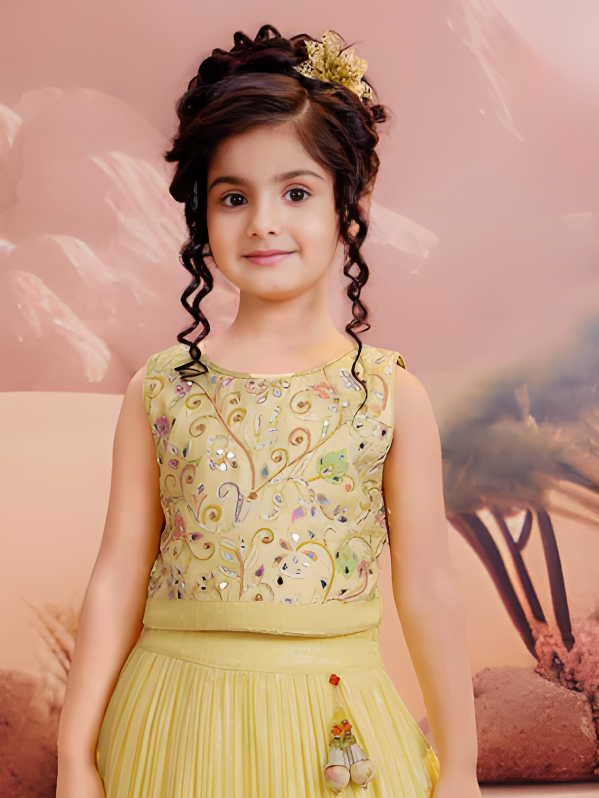Girls' Multi-Panel Printed & Embroidered Festive Lehenga Choli