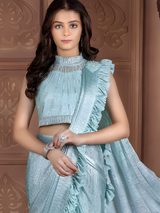 Girls Traditional Sleeves Less Long Choli - Green