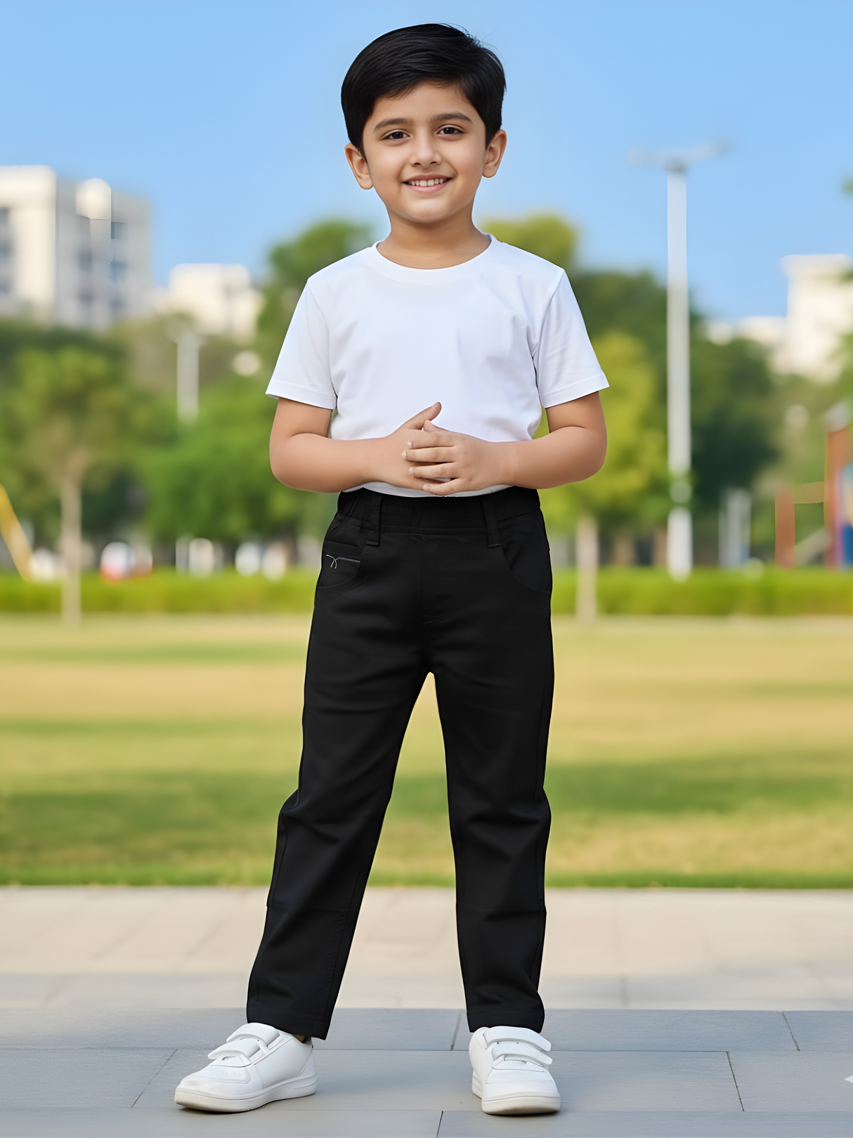 Boys Classic Black Straight Fit Jeans Pants