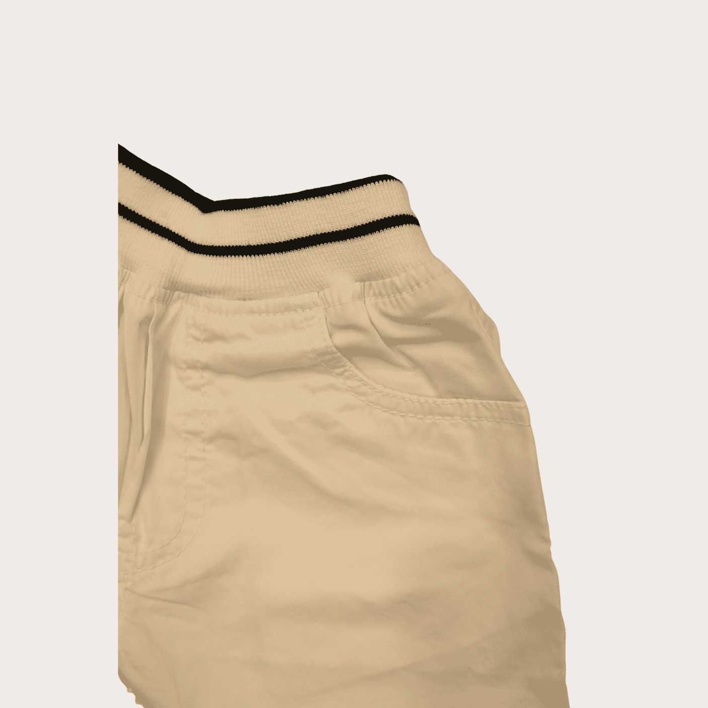 Boys Casual Plain Cotton Shorts Full Elastic - White