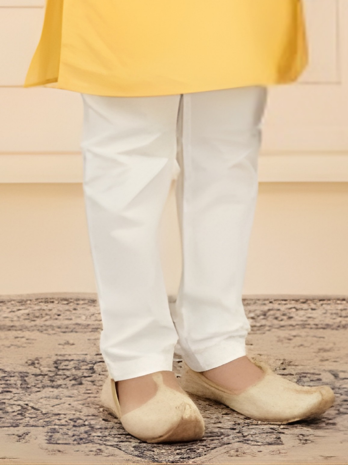 Boys Sunshine Yellow Cotton Silk Kurta Sets