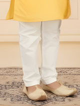 Boys Sunshine Yellow Cotton Silk Kurta Sets