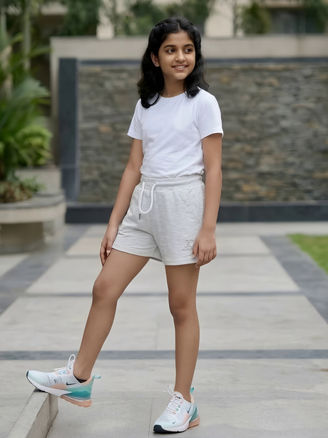 Girls' Heather Grey Comfort Drawstring Shorts