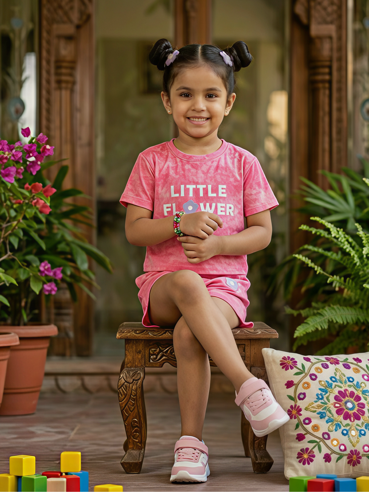 Little Flower Pink Tie-Dye Co-ord Set