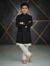 Boys' Formal Black Bandhgala Sherwani / Achkan Coat