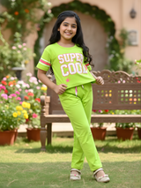 Girls' Lime Green "Super Cool" Coordinate Set.