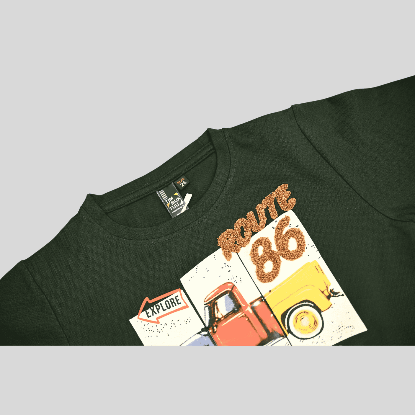 Boys Casual Half Sleeves Printed Round Neck T-Shirt - Green