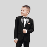 Boys Party 3 Piece Suit With Bow-Black