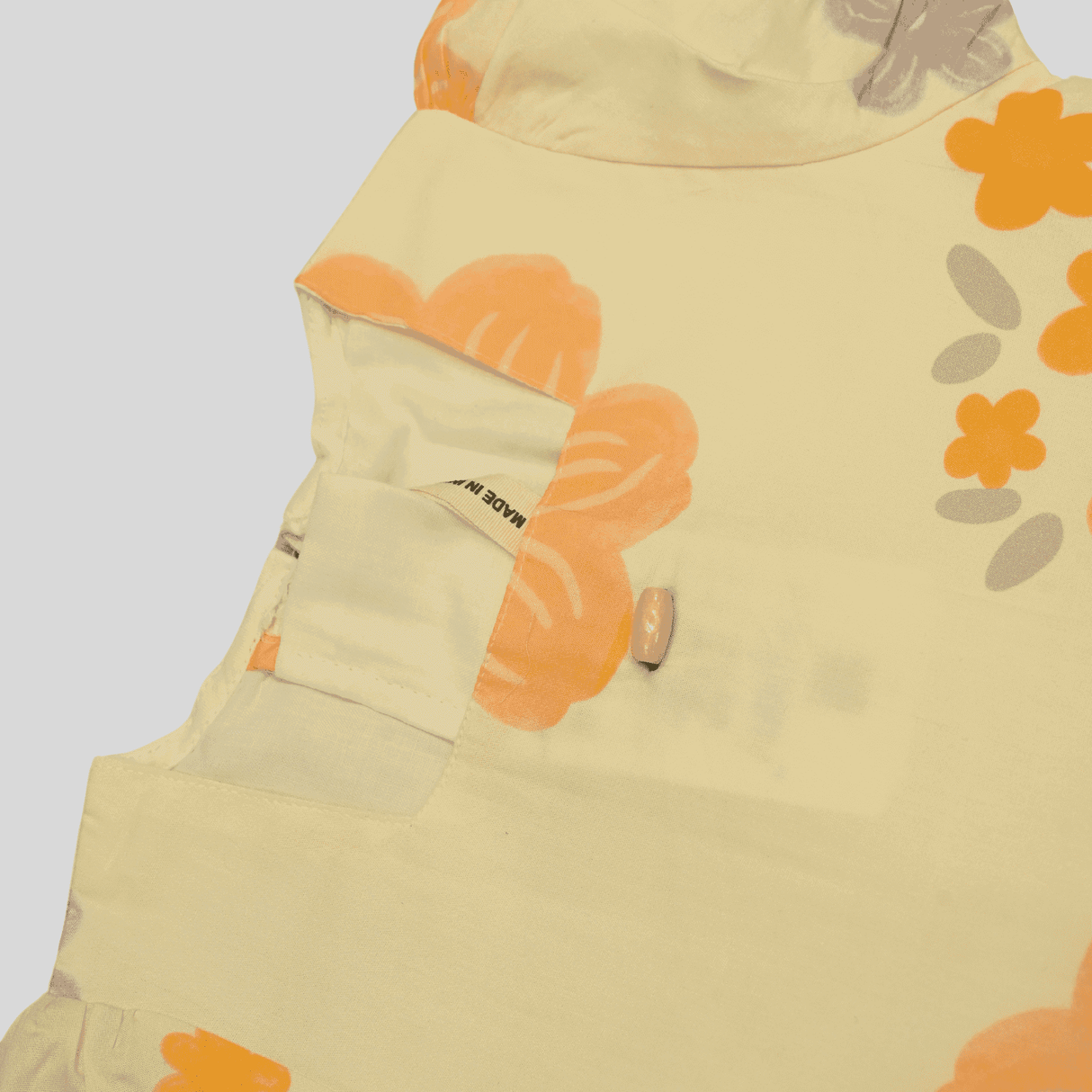 Girls Casual Printed Cotton Frocks - Cream