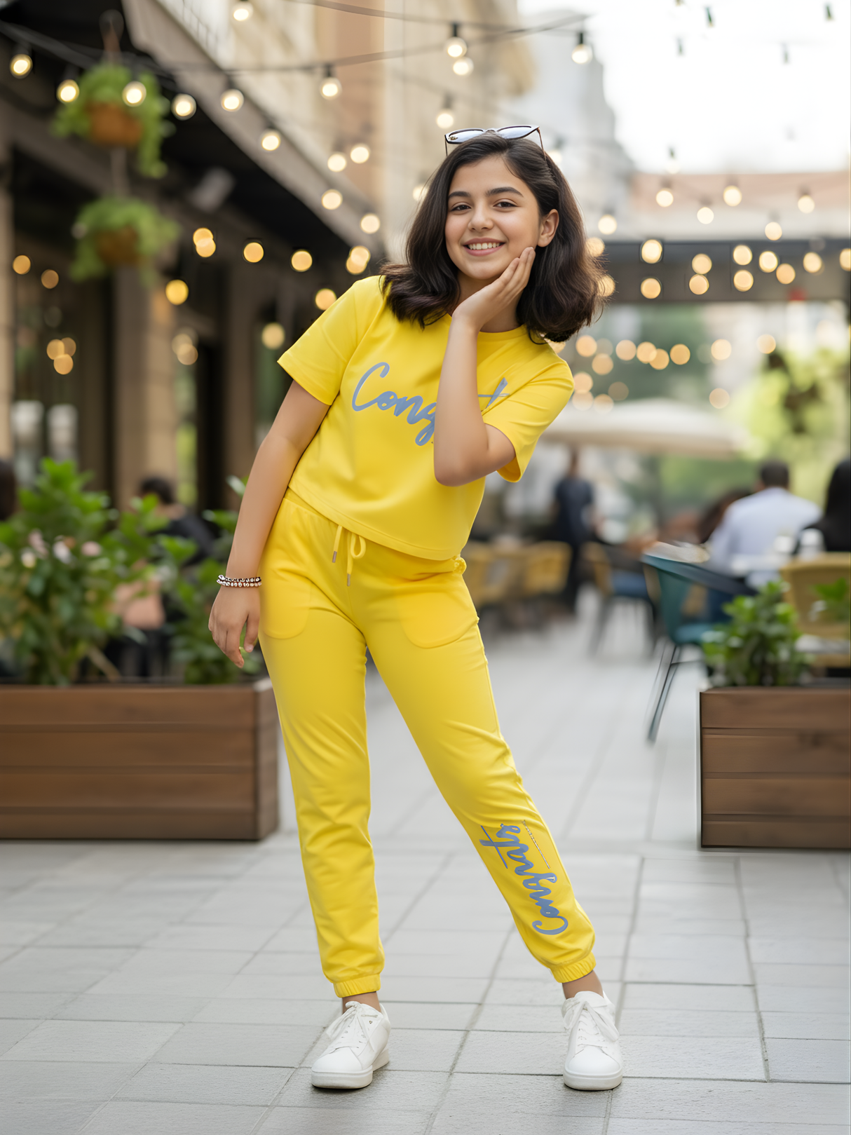 Girls' Sunbeam Yellow "Congrats" Coordinate Set