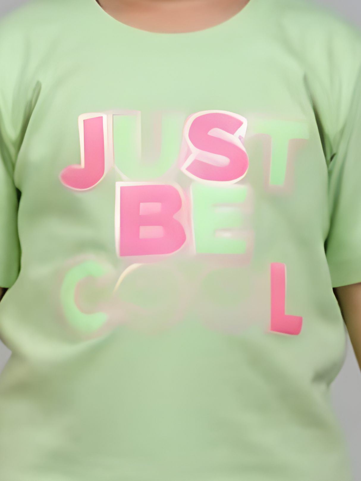 Girls Mint Green "Just Be Cool" Smiley Graphic Tee