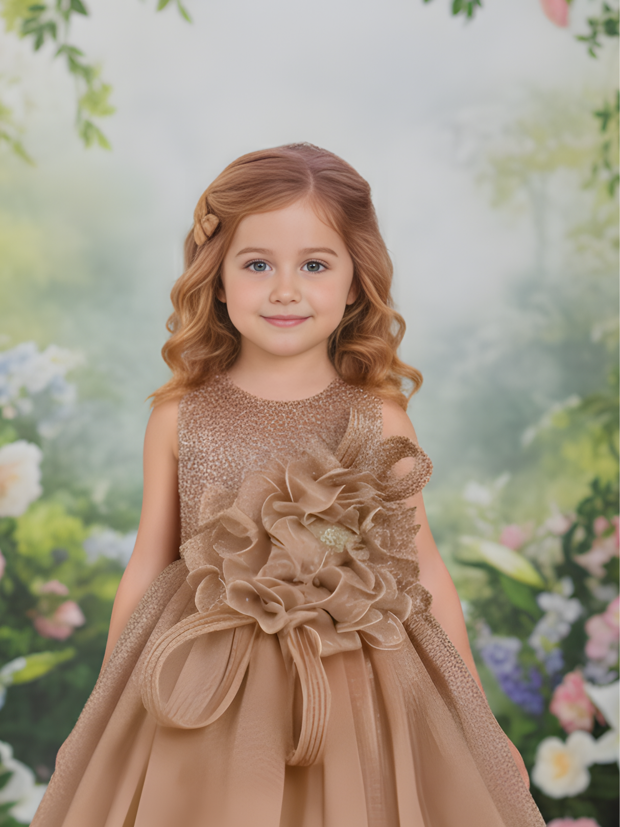 The Enchanted Shimmer Princess Gown (Rose Gold/Bronze).