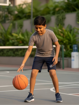 Boys' Sporty Navy Blue Shorts with Graphic Detail