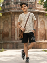 Boys' Urban Script Graffiti Coordinate Set - Cream