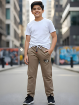 Boys' Comfortable Casual Brown Track Pants