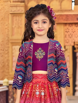 Girls' Sunny Yellow Embroidered Lehenga Set