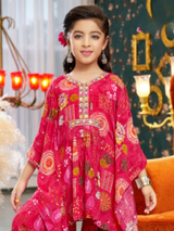 Girls Traditional 3/4th Sleeves Ghagara Set