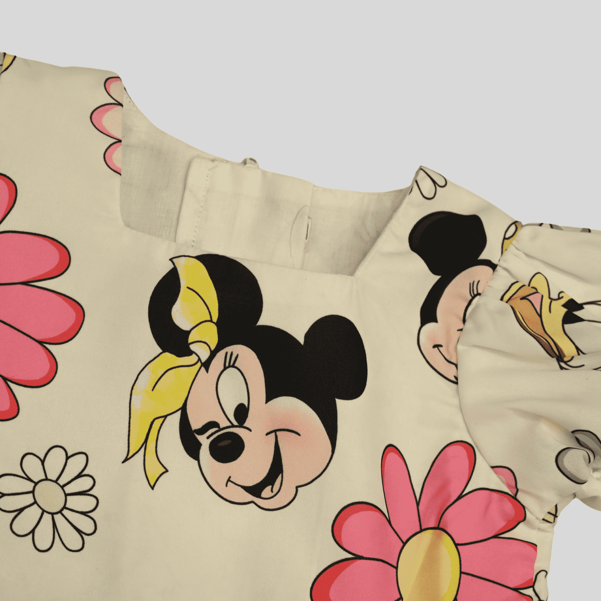Girls Casual Printed Cotton Frocks - White
