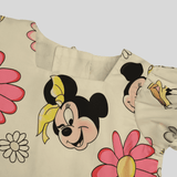Girls Casual Printed Cotton Frocks - White