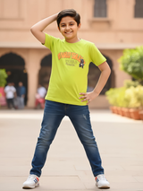 Boys’ Neon Lime "Dinosaur World" Graphic Tee