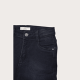 Girls Casual Plain Jeans Shorts Fixed Waist - Navy Blue
