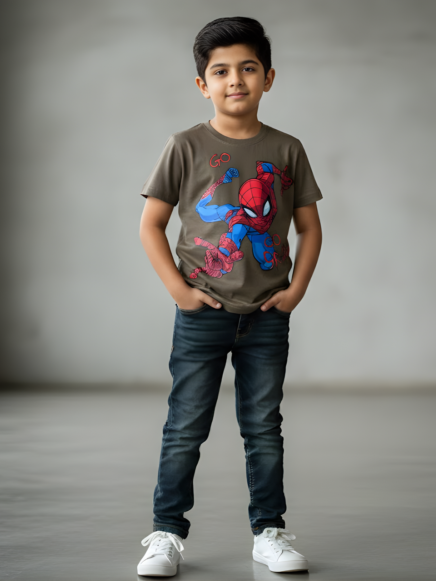 Boys' "Web-Slinger" Superhero Tee - Brown