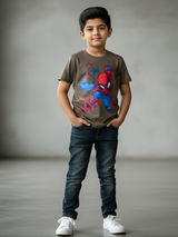 Boys' "Web-Slinger" Superhero Tee - Brown